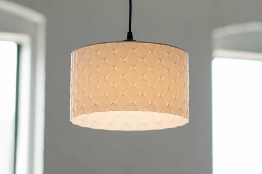 Quilted Pendant Light – 3D Printed Soft-Patterned Hanging Lamp