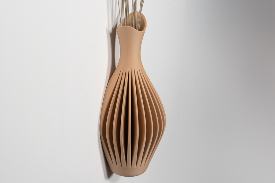 Wave Wall Vase – 3D Printed Wall-Mounted Vase